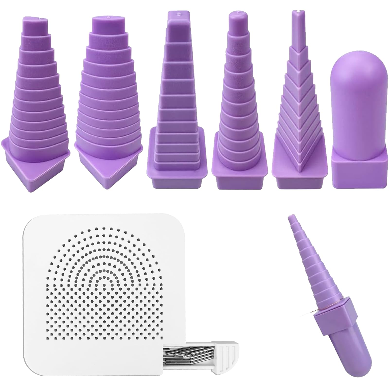 SHUIYUE 7 Pcs Set Wire Winding Tower, Wire Mandrel Looping Tool Set, DIY Paper Quilling Drawing Tool, DIY Handmade Shaping Supplies for Home Dorm and School,Crafting and Jewellery Making