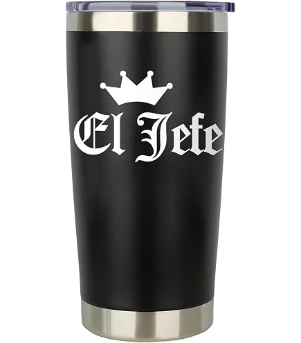 Edelstahl-Becher 'Regalos Para El Jefe' – Isoliert, 590 Ml, Mit Deckel & Strohhalm, Lustiges Chef-Geschenk