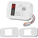 RV Propane Gas Detector, VITITE Digital RV LP Gas Alarm, Hardwired - VDC 12V, Flush & Surface Mount, with 3 Brackets (White)