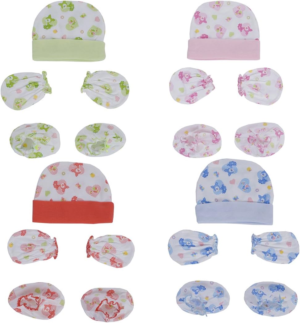 Baby Mittens Booties Cap Combo Set of 4
