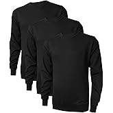 Little Beauty 3 Pack Crewneck Sweatshirts Long Sleeve Pullover Sweatshirts for Men Lightweight Casual Top S-3XL