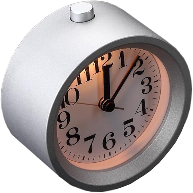 XXW Alarm Clock Stylish Creative Bedroom Metal Round Alarm Clock