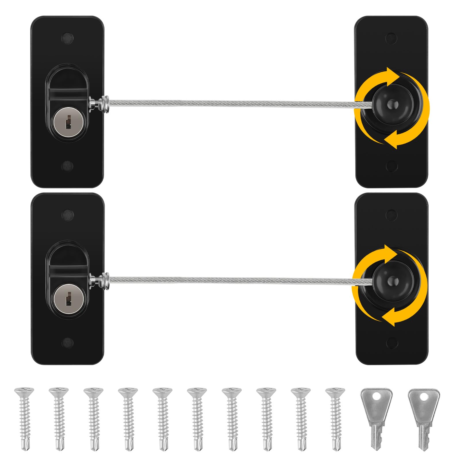 NewBinn Window Safety Lock, 2 Pack Versatile Window Restrictor for UPVC Windows, No Drilling Refrigerator Fridge Freezer Lock with Keys, Child Locks Refrigerator Lock for Childproof