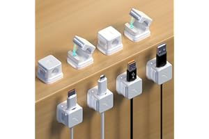 SHANJIEXING 8 Pack Cord Organizer Magnetic Cable Clips Adhesive Cable Management Phone Wire Holder Keeper Organizer for Home Office Desk Car Nightstand, White