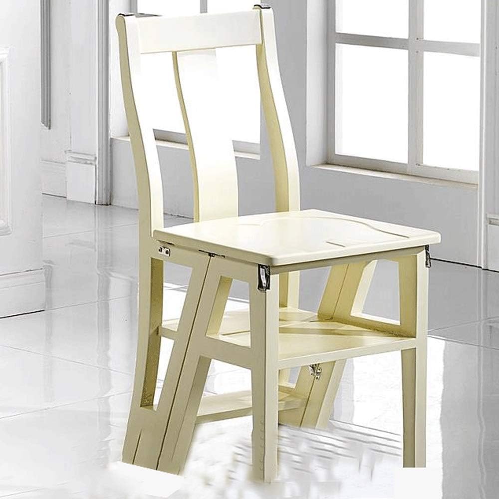 Multifunktionaler Leiterstuhl Aus Massivholz - Klappbar & Platzsparend