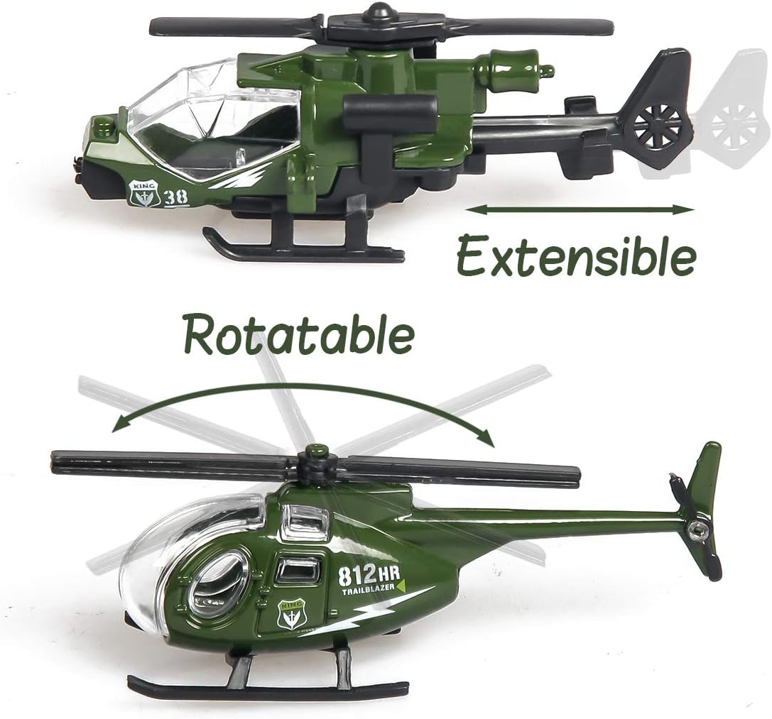 18 Pack Die-cast Military Vehicles Sets,6 Pack Assorted Alloy Metal Army Models Car Toys and 12 Pack Soldier Army Men, Mini Army Toy Tank,Panzer,Anti-Air Vehicle,Helicopter Playset for Kids Boys: Toys & Games