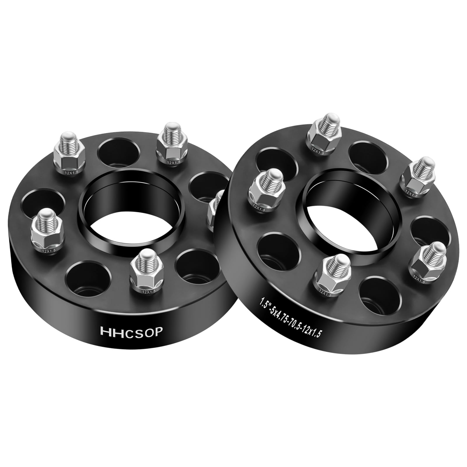 Photo 1 of 5x4.75 Wheel Spacers 1.5" (38mm) Bore 70.5mm with M12X1.5 Studs for Chevy S10 Camaro Corvette Impala | GMC S15 Sonoma Jimmy | Pontiac Firebird GTO Phoenix | Cadillac XLR, 2PCS 5x120.65mm Wheel Adapter