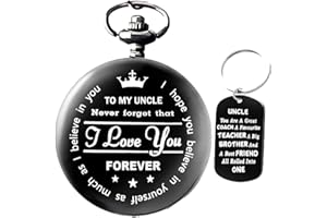 Udaney to My Uncle Pocket Watch Black Watch Gifts for Uncle from Nephew Niece