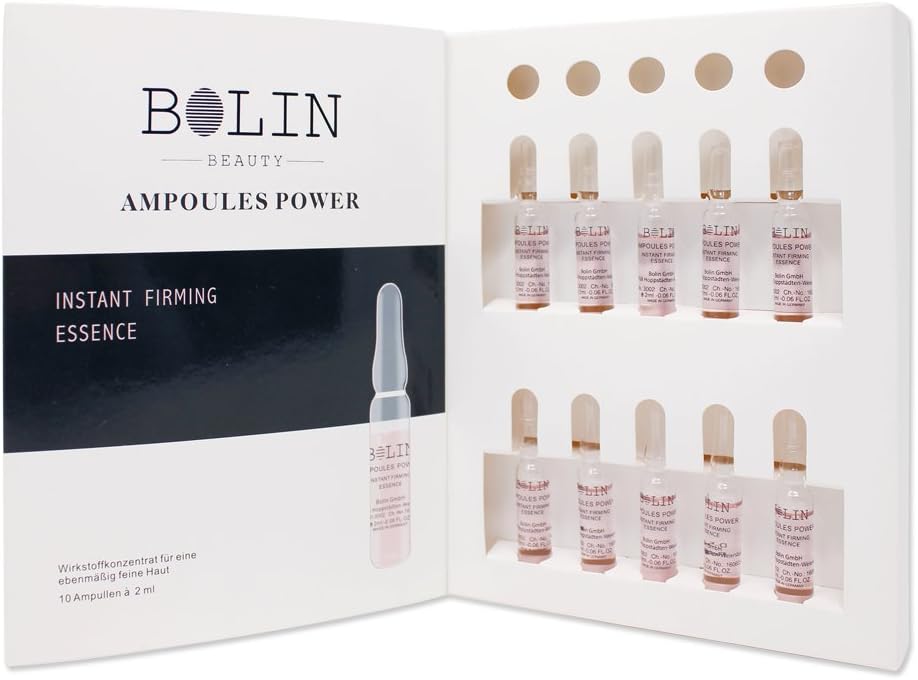 BOLIN 10 pieces x 2 ml Instant Firming Essence Anti-Aging Ampoules Serum - Moisturized,Instant Tightening, Wrinkle Reducing - Made in Germany