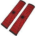 YANGDADA Stylish Red Spider Web Seat Belt Covers Soft Comfortable Shoulder Strap Pads for Adults Universal Car Accessories - Pack of 2