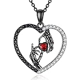 LWQQWL Voodoo Dolls Necklace for Women 925 Sterling Silver Cat/Bunny/Teddy Bear Pendant Gothic Jewelry Gifts