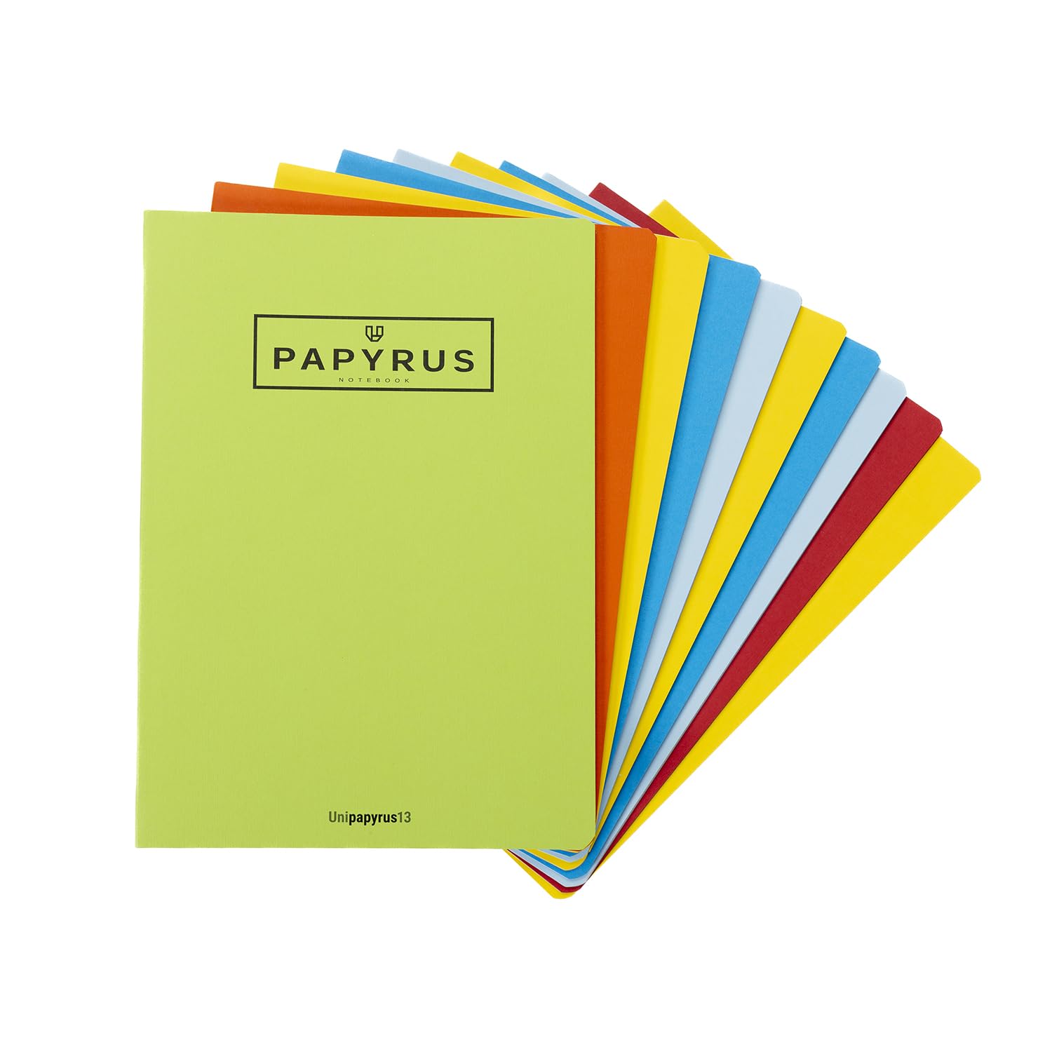 Unipapel 98420599 Pack of 10 Stapled Notebooks A4, 48 Squared Sheets 4 x 4, 90 g, Embossed Cover, Unipapyrus 13, Random Assorted Colours