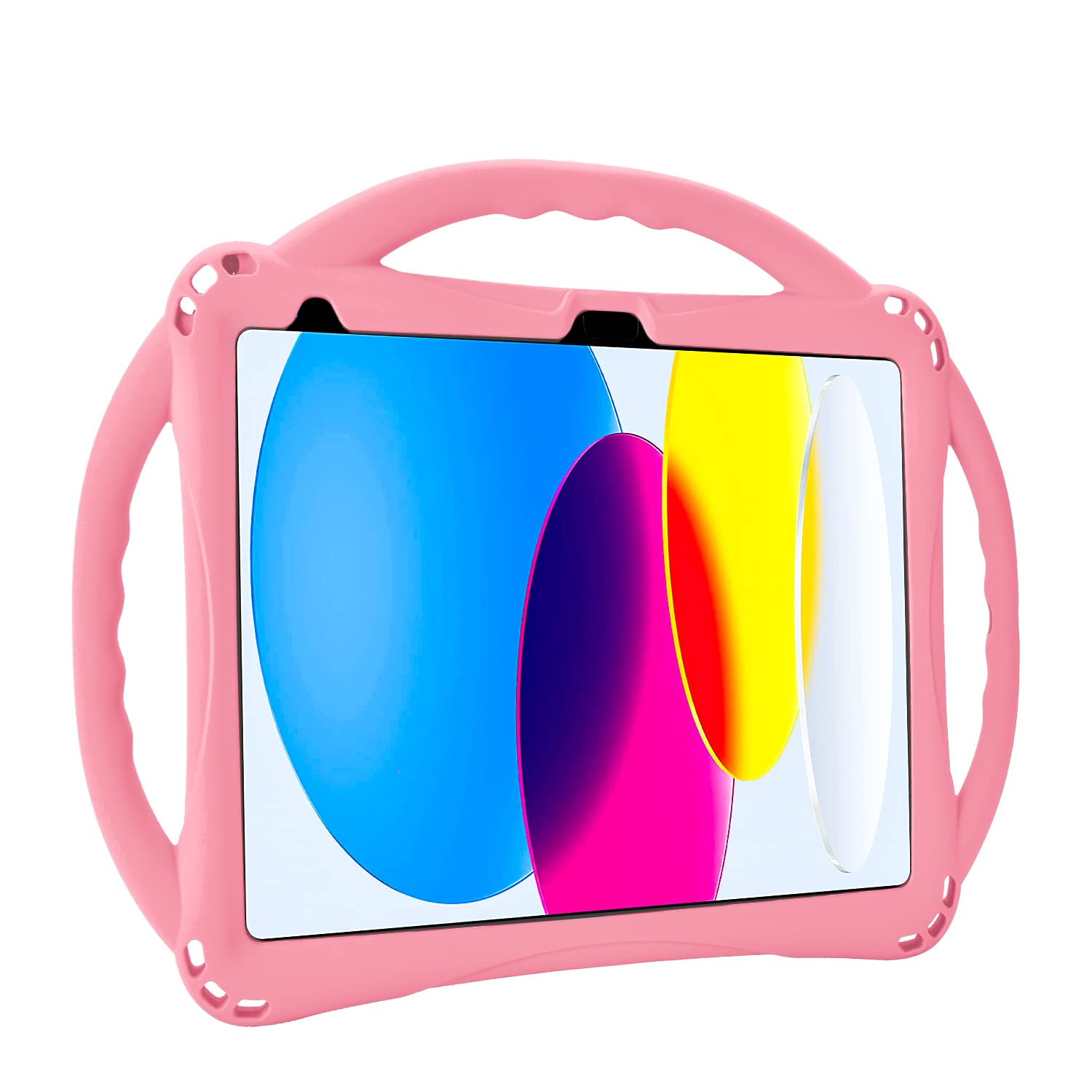 TopEsct Kids Case for iPad (A16) 11th Gen 11" 2025, iPad 10th Gen 10.9" 2022, Built in Kickstand, Silicone Shockproof Cover Comes with Strap (Pink)
