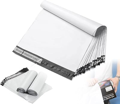 FungLam 100 Pcs Mailing Bags 14.5x19 in Grey - Waterproof Sealable Parcel Bags