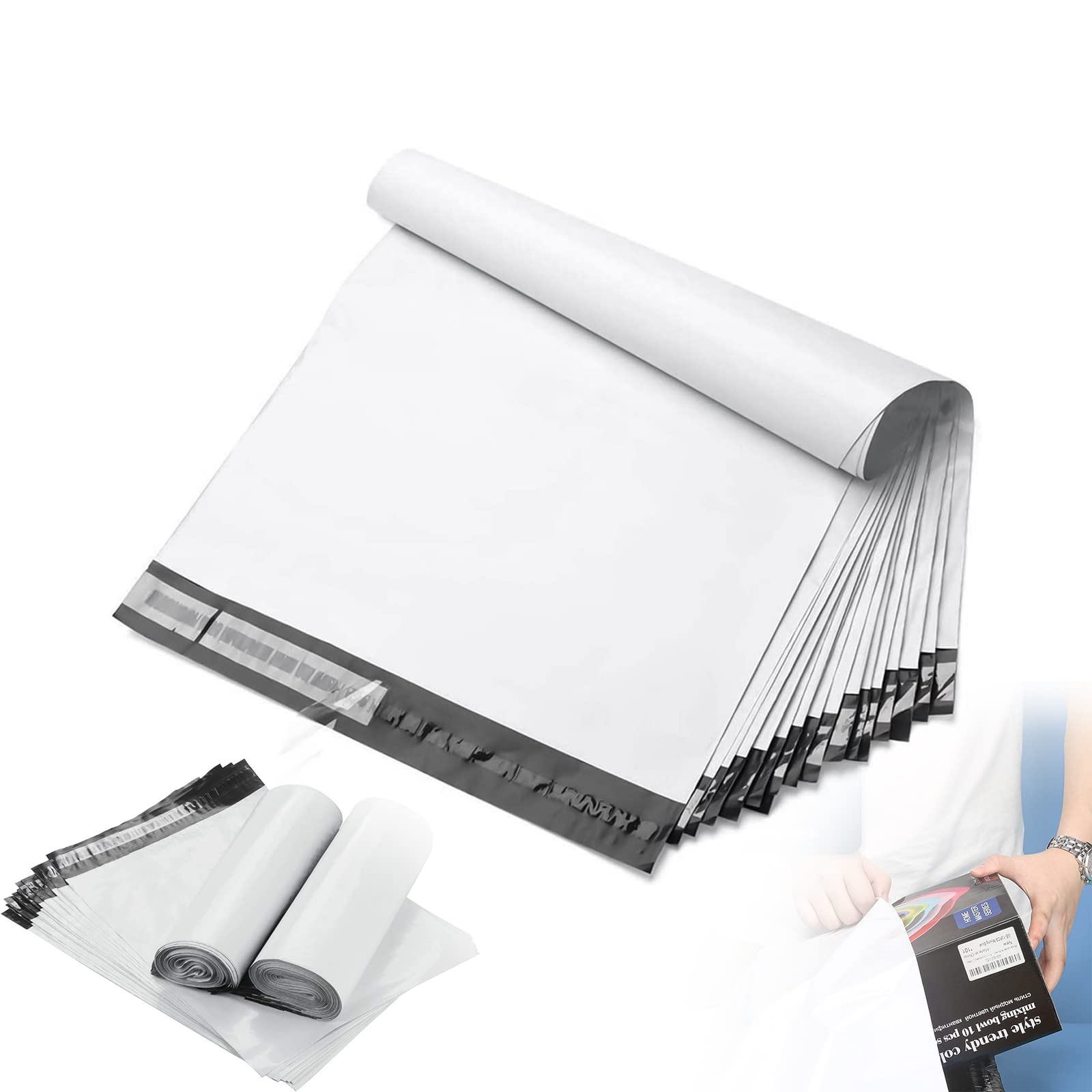 100 Pcs Mailing Bags - 14.5''x19''(381×483mm) - postage bags for clothes - parcel bags, shipping bag, packaging bag, Sealable Grey Mailing Bag Large