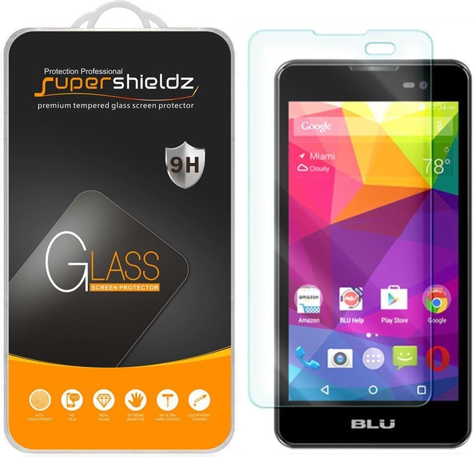 (2 Pack) Supershieldz for BLU Dash M 5.0 Tempered Glass Screen Protector, Anti Scratch, Bubble Free