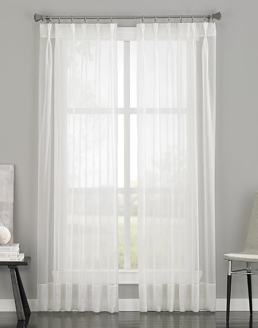 Amazon Com Soho Voile Sheer Pinch Pleat Back Tab Curtain Panel
