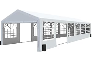 GARTOO 20' x 40' Canopy Party Tent & Carport - Heavy Duty Outdoor Wedding Gazebo with 4 Sand Bags, Event Shelter Canopy for Outdoor Event, Wedding, Birthday Party