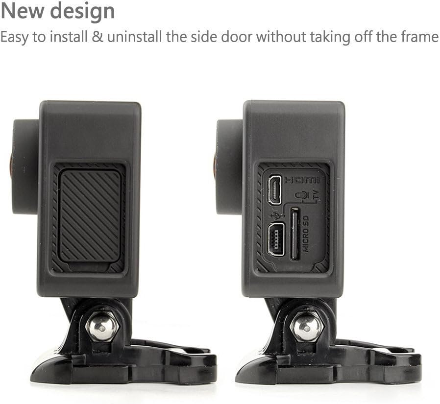 SOONSUN Frame Mount Housing Case with Basic Buckle and Long Thumb Bolt Screw for GoPro Hero 3 3+ 4 Camera and All Slots Fully Accessible-Black - Image 4