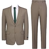 Men's 2 Piece Suit Classic Fit 2 Button Lightweight Blazer & Pants for Business & Daily Wear