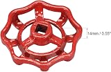 sourcing map Metal Faucet Handle Round Wheel Paint Cast Steel 6x6mm Square Red view 3