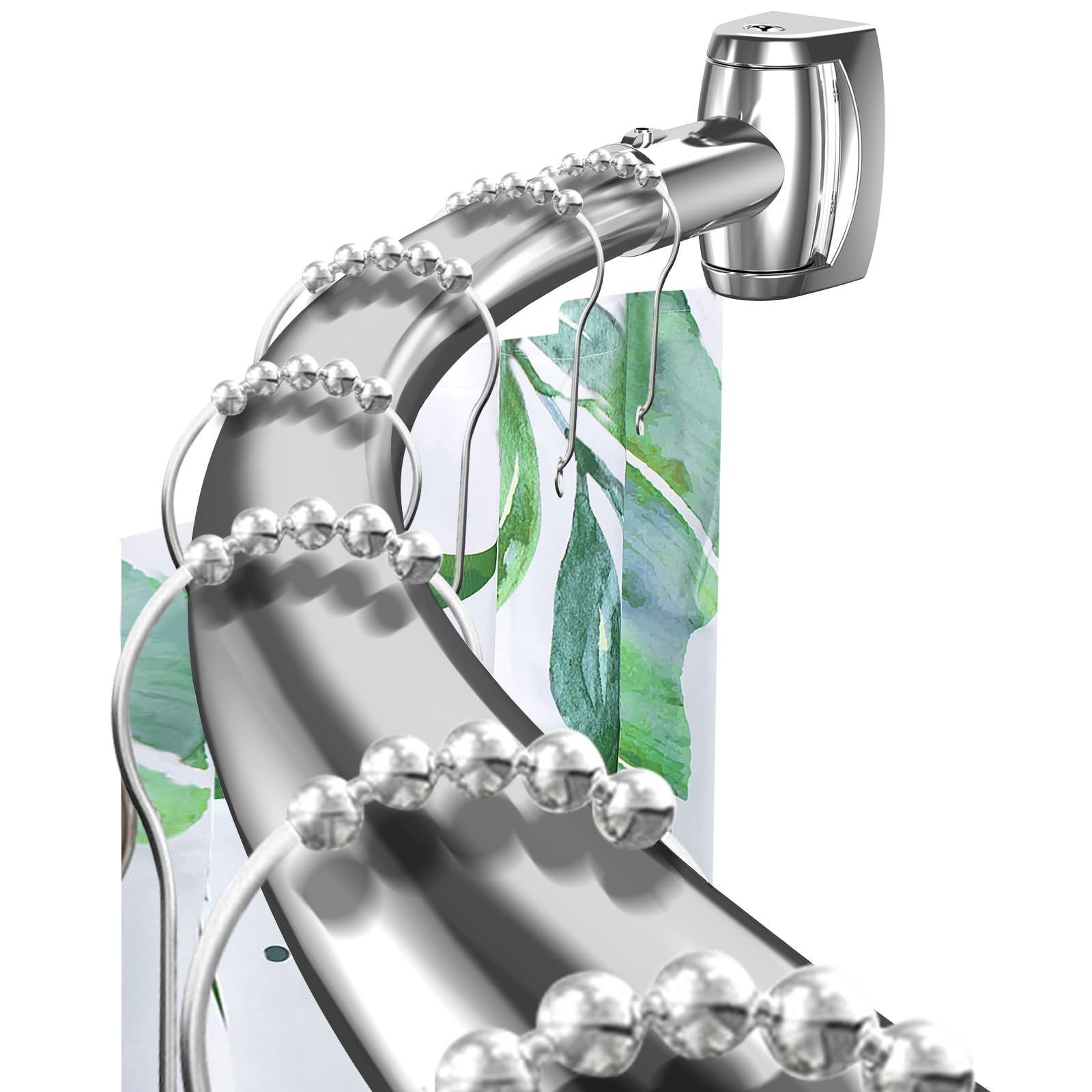 Photo 1 of Silver Curved Shower Curtain Rod 42-78 In Adjustable Bowed Shower Rods Rounded Shower Curtain Rod Bathroom, Bathtub, Stall Rust proof, Premium Stainless Steel Need To Drill