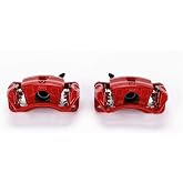 PowerStop Rear Red Powder Coated Brake Caliper Pair for Mitsubishi Eclipse 2006-12 | Mitsubishi Galant 2004-12 - High-Temp Brake Caliper Upgrade, S2966