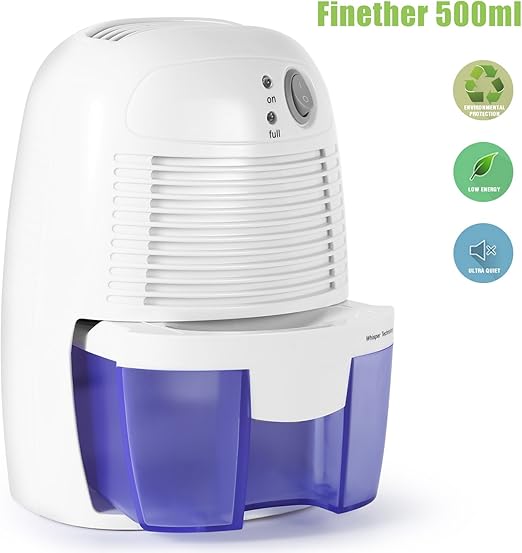 Portable Dehumidifier, 500ML Compact Mini Air Dehumidifier for Damp