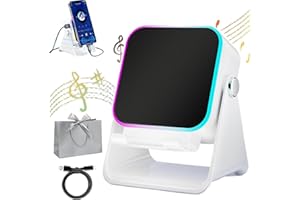 5-in-1 Wireless Induction Bluetooth Speaker with Adjustable Phone Stand, Stereo Sound, 5000mAh Rechargeable, 8 RGB Ambient Li