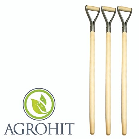 3x Spatenstiel Grabegabel Spatengabel Stiel Holzstiel D Griff Ø 38 mm 100cm