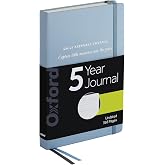 Oxford One Line a Day 5 Year Journal, Daily Keepsake Memory Book with Undated Entries, 366 Pages, 5.6&rdquo; x 8.3&rdquo;, Pale Blue Hardcover, Ribbon Markers and Pocket for Photos and Mementos (1017048)