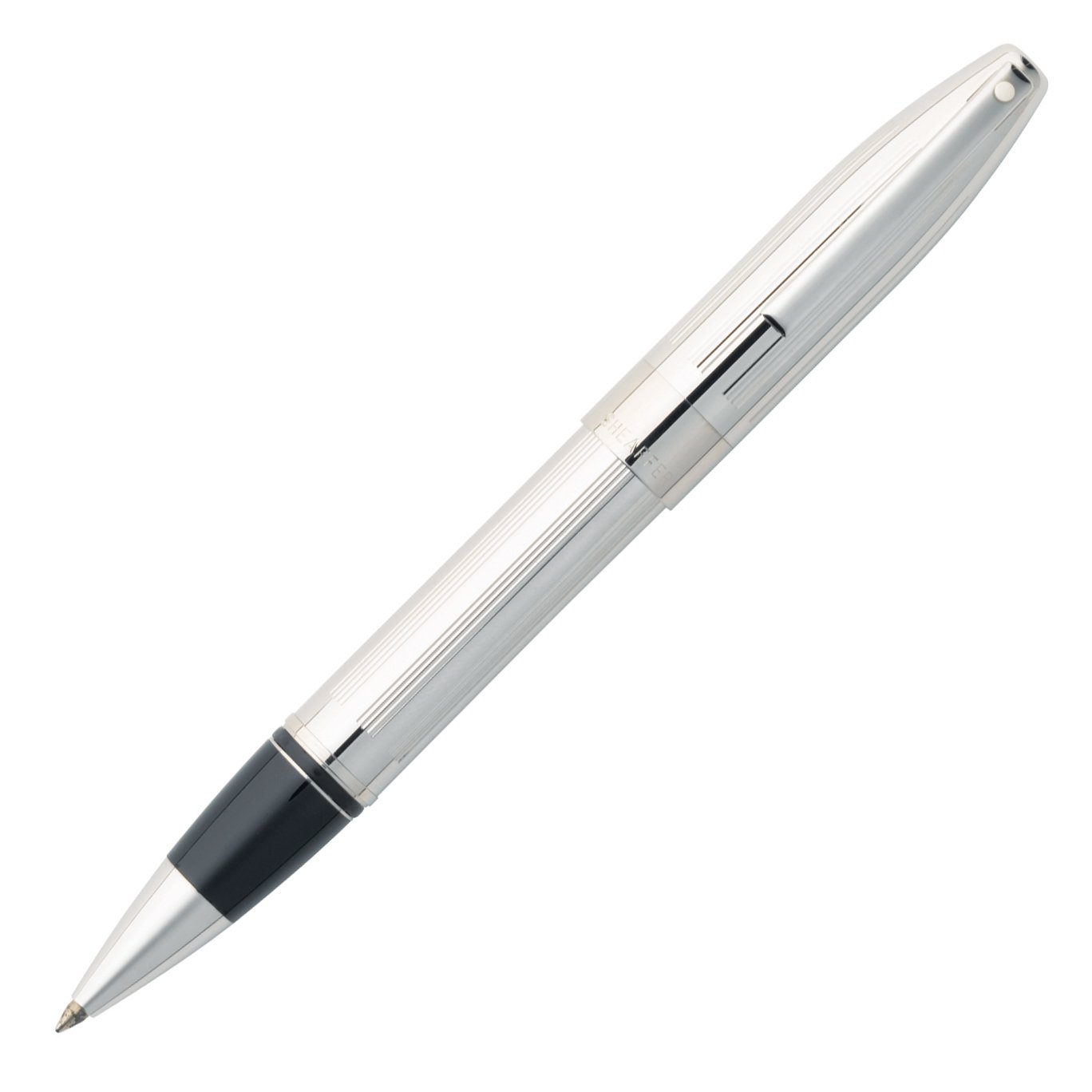 Sheaffer Legacy Heritage Rollerball Pen Deep Cut Straight-line Chase Palladium Plate featuring Palladium Plate Trim