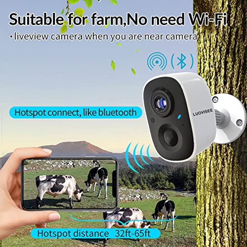 Luovisee Wireless Home Security Camera Outdoor WiFi with Light Night