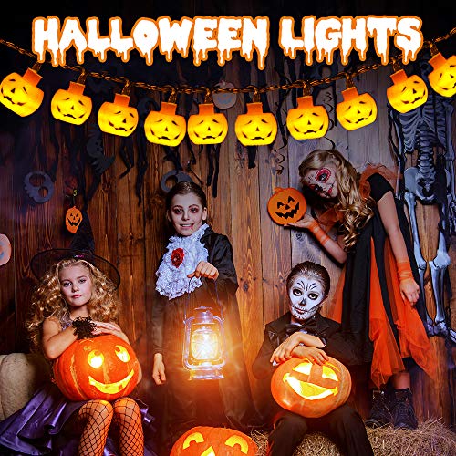 HueLiv-Halloween-Decorations-20FT-60-LED-Orange-Pumpkin-String-Lights-White-Ghost-Holiday-Lights-for-Battery-Operated-for-Indoor-Outdoor-Decor-Patio-Garden-Gate-Yard-Great-Gift-for-Halloween