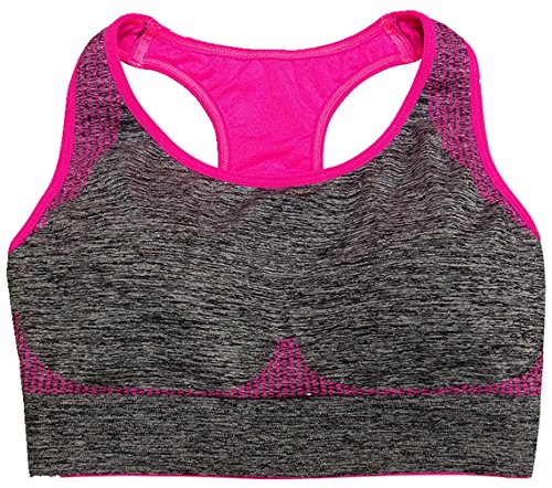 Vermilion Bird Women's Seamless Sports Bra High Impact Pocket Yoga Bras L Pink - Thumbnail 2