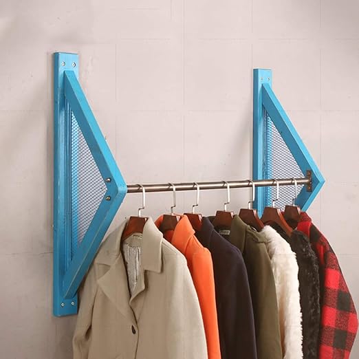 ZHAO Ropa Retro Barra de Colgar, montado en la Pared Estante de la Ropa