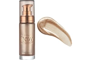 MAEPEOR Body Luminizer 6 Colors Waterproof Smooth Shimmer Face Body Glow Illuminator Non-sticky Liquid Body Highlight Illuminator (30 ML, 04 Rose Gold)
