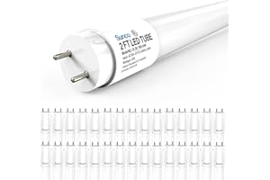 Sunco 30 Pack 2ft LED T8 Clear Glass Tube for Indoor Replacement Fluorescent Commercial Office Hallway Warehouse, Type B, 10W