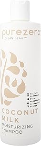 Purezero Coconut Milk Moisturizing Shampoo - 12 Fl Ounce - Intense Hydration & Increase Shine - Fight Dandruff & Frizz - Zero