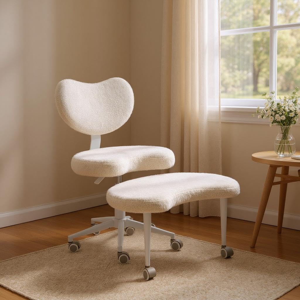 Photo 1 of *** REFERENCE PHOTO*** Homy Casa Meditation Chair Plus with Lumbar Support and Adjustable Stool for Home Office, Meditation Room, and Study Room (White)
