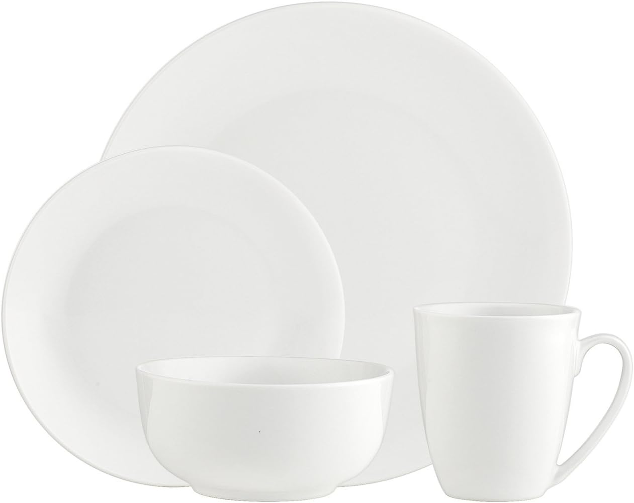  | Godinger Dinnerware Set, Porcelain Plates Bowls and Mugs, Service for 4 (16 Piece Set): Dinnerware Sets