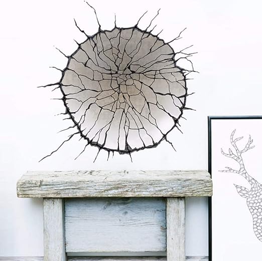 Pbldb 50X50Cm Vivid 3D Agujero De La Pared Rota Calcomanías Etiqueta De