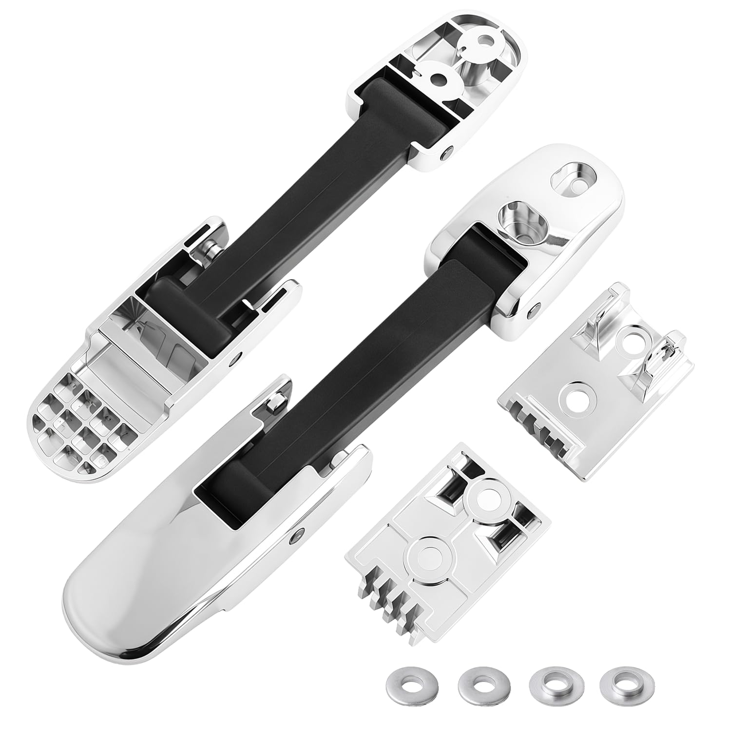 Photo 1 of 2Pcs Chrome Hood Latch Kit, Heavy Duty Hood Latches, FIt for Kenworth T170 T270 T300 T370 T440 T470 T660, FIt for Peterbilt 325 335 337 340 348 384 386, Mack CH, Blue Bird OE# 315-5502 315-5503