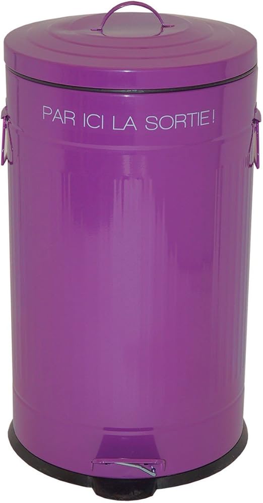 Poubelle Retro 50 L Par Ici La Sortie Blanc Achat