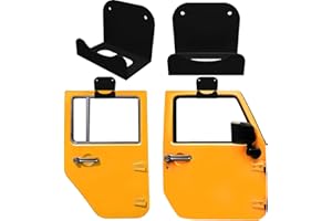 HANGEASE 2pcs Automobile Car Door Hanger Storage Mount Garage Wall Bracket Vehicle Rack Holder with Rubber Lining Saving Space Compatible with 1956-2024 Jeep Wrangler CJ YJ TJ LJ JK JKU JL Gladiator JT