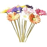 Mandy's 12pcs 15" Artificial Multicolor Latex Daisies for Party Home Kitchen Decoration (vase not Include)