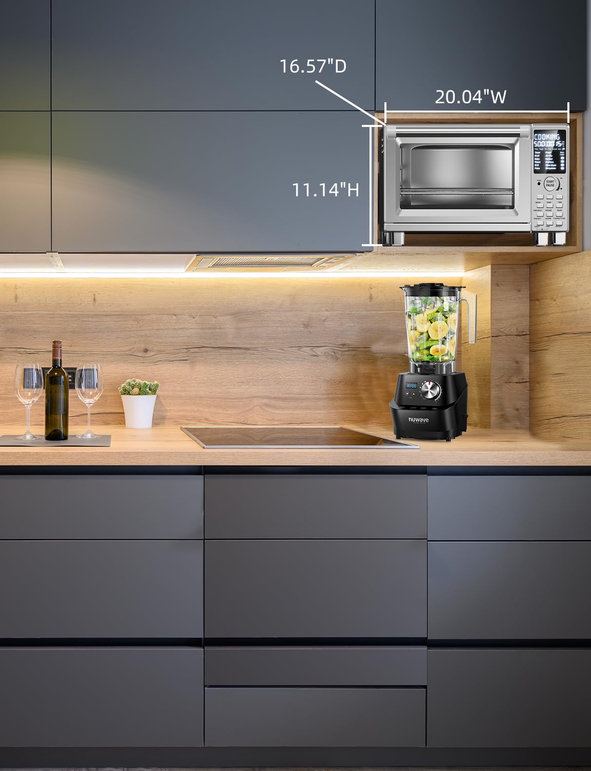 Nuwave Bravo XL Pro Air Fryer Toaster Oven with Grill Combo, 2025 New Ultra-Fast Convection System, 35% Crispier, 2X More Even, 142 Presets, 50-500F, Smarter Probe, PFAS Free, 30QT, Stainless Steel