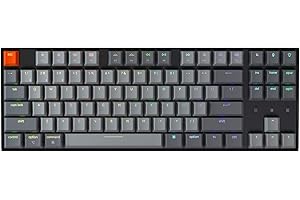 Keychron K8 Hot-swappable Wireless Bluetooth 5.1/Wired USB Mechanical Gaming Keyboard, Tenkeyless 87 Keys Computer Keyboard with Gateron G Pro Brown Switch RGB Backlight N-Key Rollover for Mac Windows