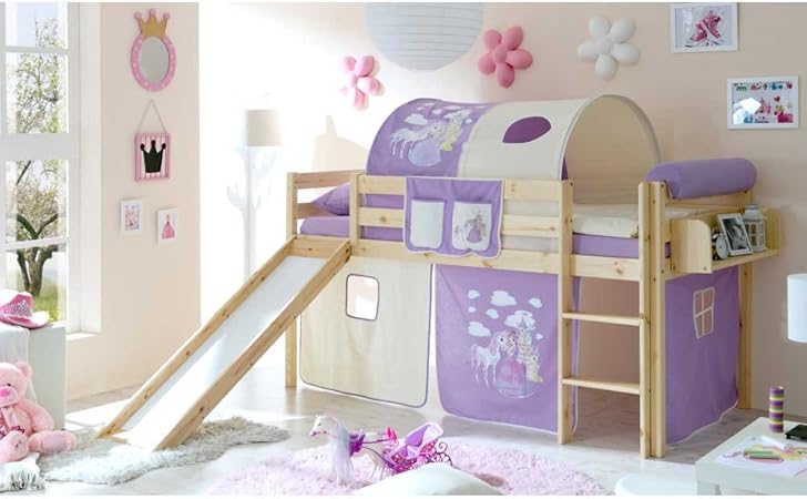 Pharao24 Kinderhochbett Mit Rutsche Prinzessin Hangeregal Ja Amazon De Kuche Haushalt