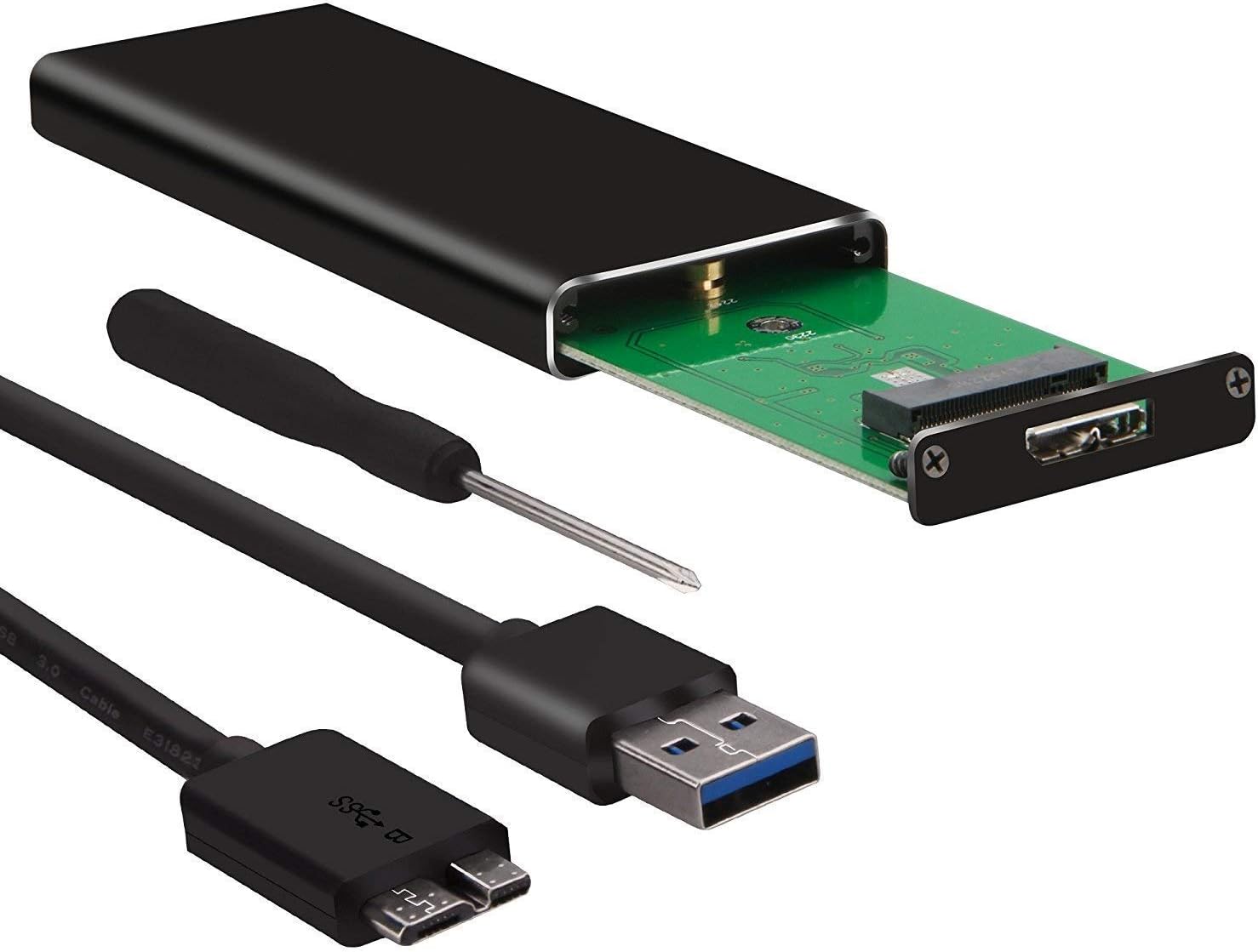 eErlik M.2 SATA SSD to USB 3.0 External SSD Reader Converter Adapter Enclosure with UASP, Support NGFF M.2 2280 2260 2242 2230 SSD with Key B/Key B+M